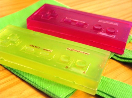 NES Nintendo game controller soap, pink, scented with dragon's blood